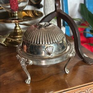 Vintage Dome Roll Top Caviar Serving Dish
